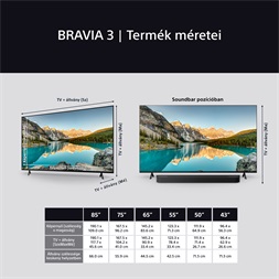 Sony 43" Bravia 3 K43S35BP 4K UHD Smart LED TV (Újracsomagolt)