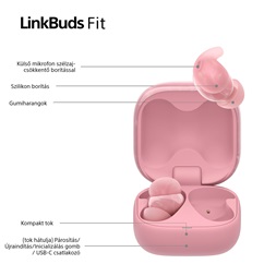 Sony WF-LS910N Linkbuds Fit zajszürős True Wireless Bluetooth rózsaszín fülhallgató
