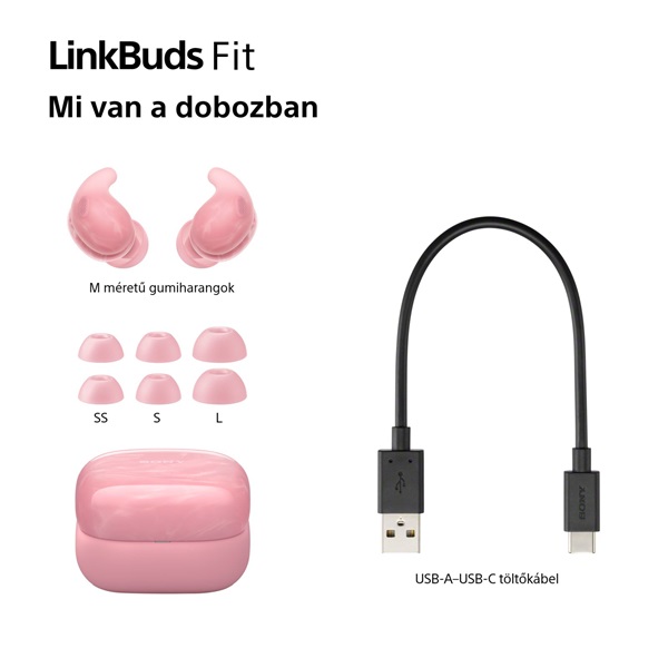 Sony WF-LS910N Linkbuds Fit zajszürős True Wireless Bluetooth rózsaszín fülhallgató