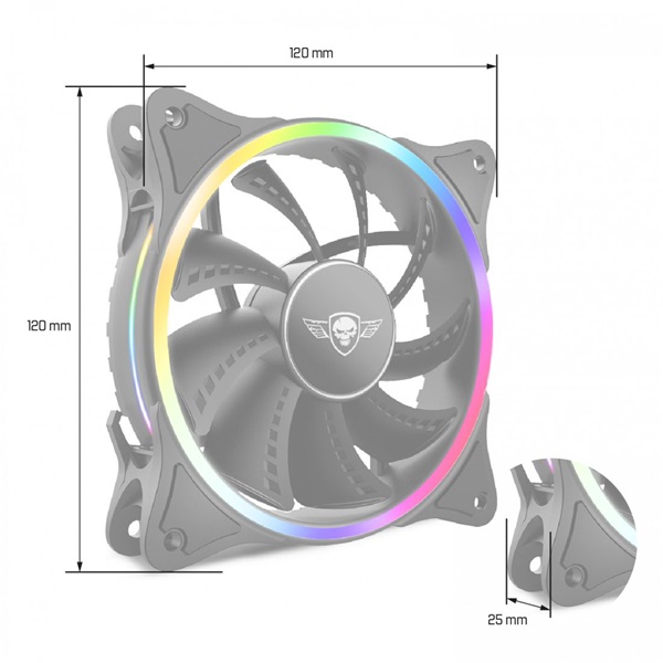 Spirit of Gamer CIRCLE RGB V120EX 120mm RGB LED ház hűtőventilátor