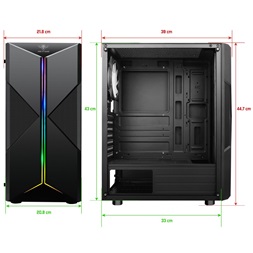 Spirit of Gamer CLONE 3 RGB fekete ablakos táp nélküli ATX ház