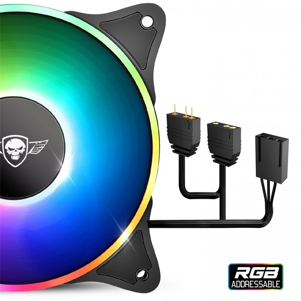 Spirit of Gamer DUAL RGB V120TW 120mm RGB LED ház hűtőventilátor