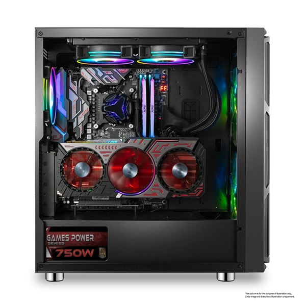 Spirit of Gamer GHOST 5 RGB fekete ablakos táp nélküli ATX ház
