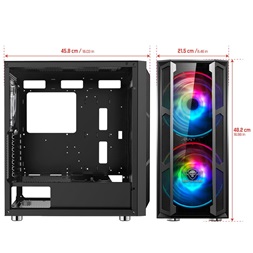 Spirit of Gamer GHOST 5 RGB fekete ablakos táp nélküli ATX ház