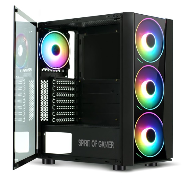 Spirit of Gamer GHOST III RGB fekete ablakos táp nélküli ATX ház