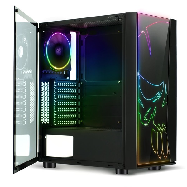 Spirit of Gamer GHOST ONE RGB fekete ablakos táp nélküli mATX ház