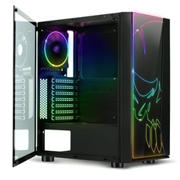 Spirit of Gamer GHOST ONE RGB fekete ablakos táp nélküli mATX ház
