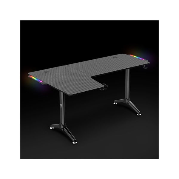 Spirit of Gamer Headquarter 600 L RGB LED fekete gamer asztal