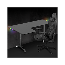 Spirit of Gamer Headquarter 600 L RGB LED fekete gamer asztal
