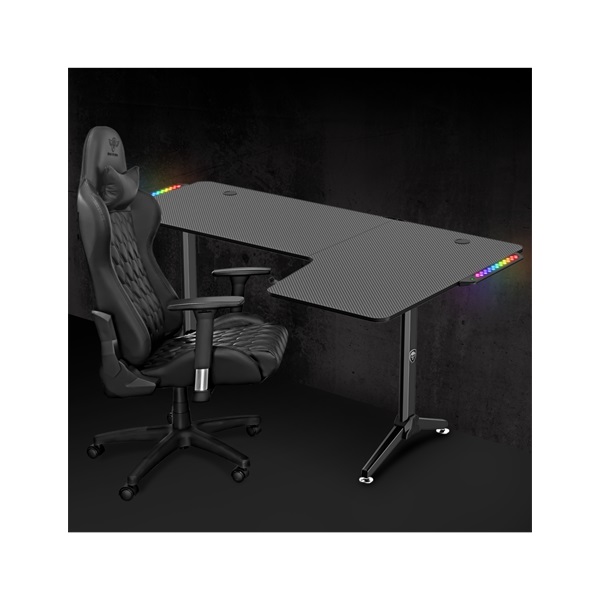 Spirit of Gamer Headquarter 600 R RGB LED fekete gamer asztal