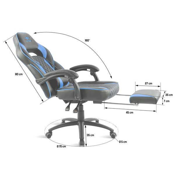 Spirit of Gamer MUSTANG kék gamer szék