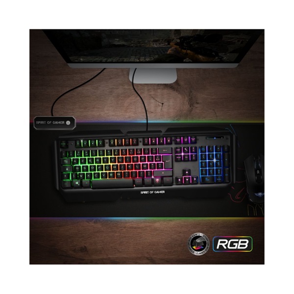 Spirit of Gamer PRO-K5 HUN fekete RGB USB gamer billentyűzet