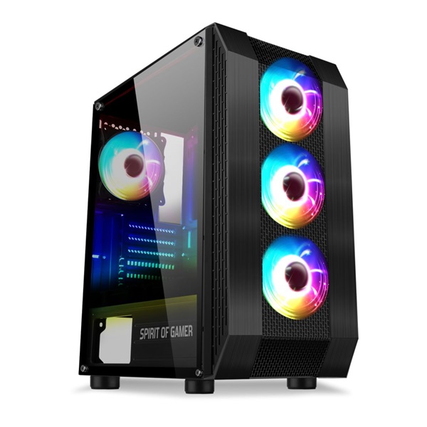 Spirit of Gamer Rogue VI RGB fekete ablakos táp nélküli ATX ház