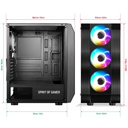 Spirit of Gamer Rogue VI RGB fekete ablakos táp nélküli ATX ház