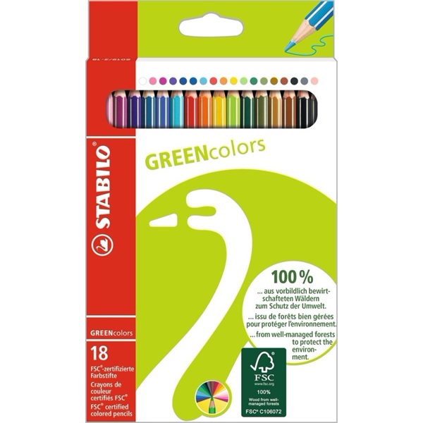 Stabilo Greencolors 18db-os színesceruza készlet