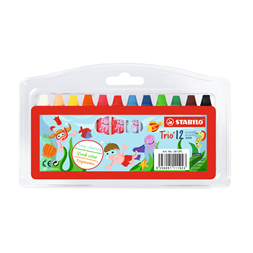 Stabilo Trio háromszögletű 12 db-os vegyes színű olajpasztell kréta készlet