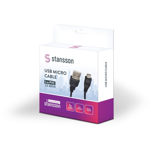 Stansson 1m USB micro kábel