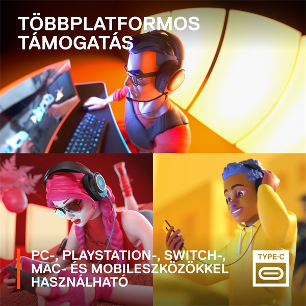 Steelseries Arctis Nova 3 fekete gamer headset