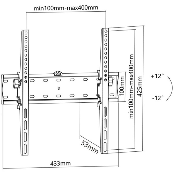 Stell SHO 3300 30"-60" VESA 400x400 slim dönthető fali konzol