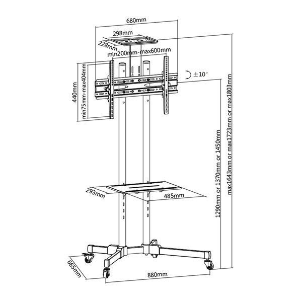 Stell SOS 4000 40"-70" VESA 600x400 prezentációs állvány (Újszerű)