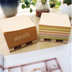 Stick`N KraftCube 76x76 mm 400 lap barna öntapadó natúr újrahasznosított jegyzettömb
