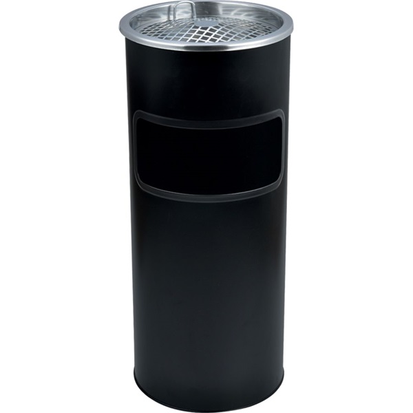 Kültéri rozsdamentes fém fekete szemetes és hamutartó