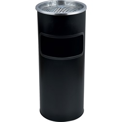 Kültéri rozsdamentes fém fekete szemetes és hamutartó