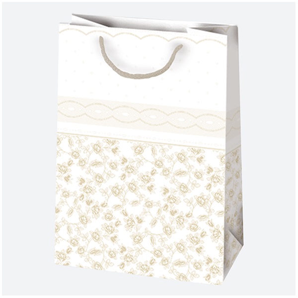 IRIS ajándéktasak, különböző mintákkal, arany/ezüst, 230x320x110 mm