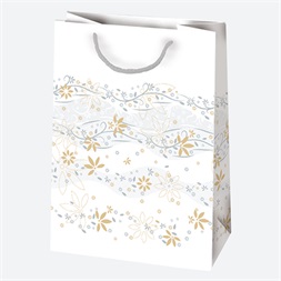 IRIS ajándéktasak, különböző mintákkal, arany/ezüst, 230x320x110 mm