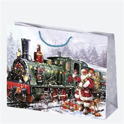 IRIS Karácsonyi ajándéktasak, 380x290x100 mm, különböző színekben és mintával