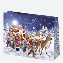 IRIS Karácsonyi ajándéktasak, 380x290x100 mm, különböző színekben és mintával