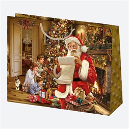 IRIS Karácsonyi ajándéktasak, 380x290x100 mm, különböző színekben és mintával