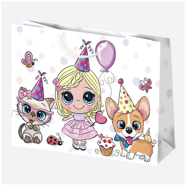 IRIS ajándéktasak, különböző színekben és mintákkal, 380x290x100 mm