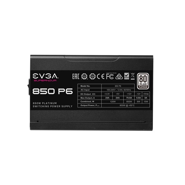 TÁP EVGA SuperNOVA 850 P6, 80+ Platinum 850W, Fully Modular
