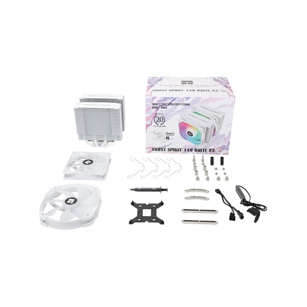 THERMALRIGHT Frost Spirit 140 WHITE V3 ARGB processzor hűtő fehér