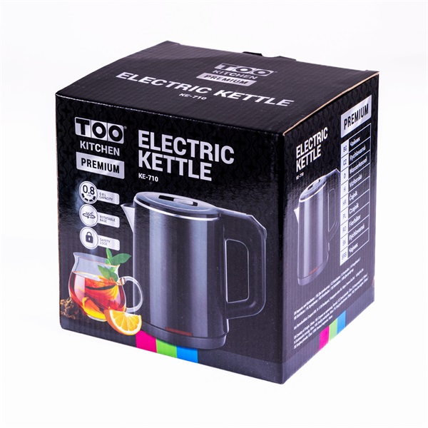 TOO KE-710 0,8L-es fekete prémium vízforraló (Újszerű)