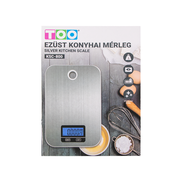 TOO KSC-800 Ezüst konyhai mérleg