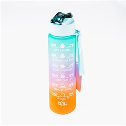 TOO KT-398 900ml-es színátmenetes motivációs kulacs idézetekkel és időskálával