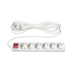 TOO PSW-650S 6 aljzat 5 méter 3x1.5mm2 fehér kapcsolós elosztó