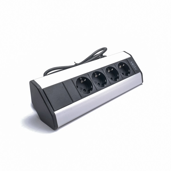 TOO VPS-316-4S IP20, 4x 2P+F, ezüst asztalra rögzíthető elosztó