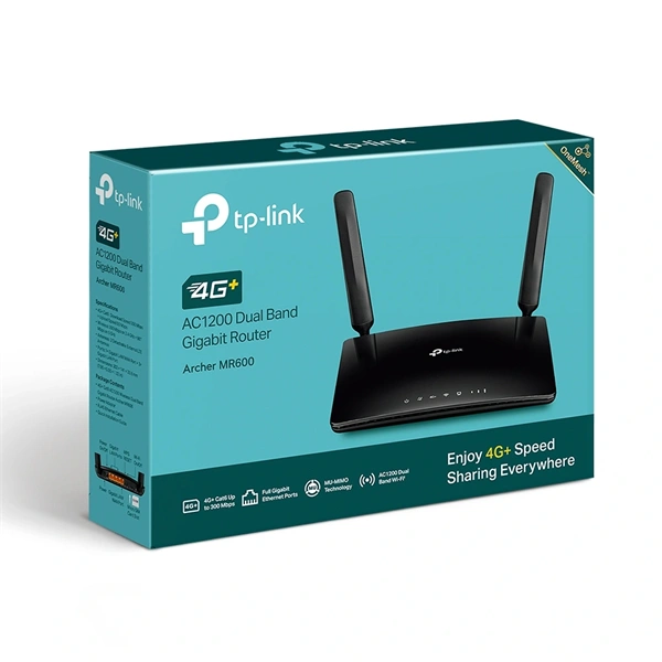 TP-Link Archer MR600 4G+ Cat6 AC1200 kétsávos vezeték nélküli Gigabit router