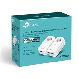 TP-Link TL-PA8033P AV1300 3-Port Gigabit Passthrough Powerline Starter Kit