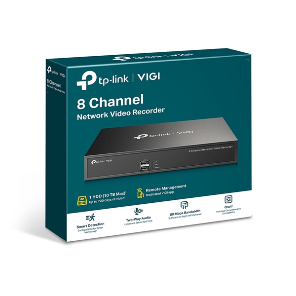 TP-Link VIGI NVR1008H 8 csatornás hálózati videó rögzítő