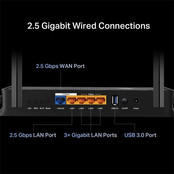 TP-Link Archer BE230 BE3600 fekete kétsávos Wi-Fi 7 router