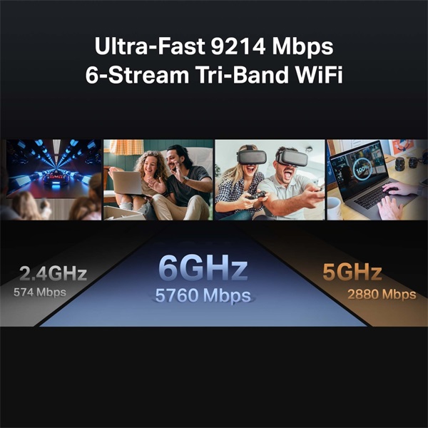 TP-Link Archer BE550 BE9300 fekete háromsávos Wi-Fi 7 router