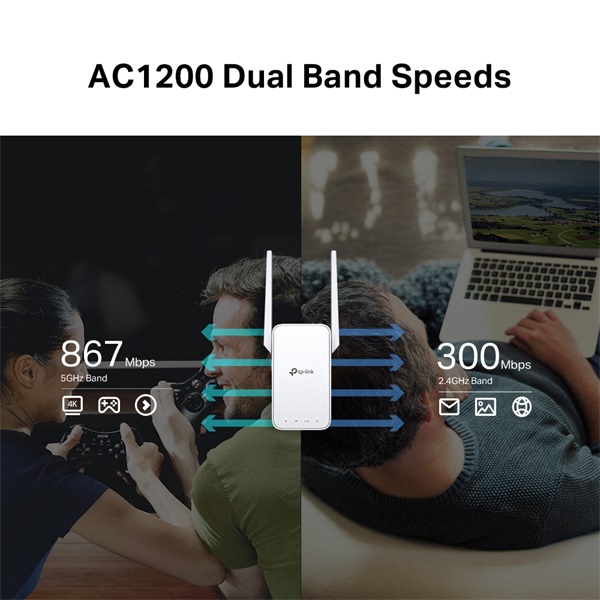 TP-Link RE315 AC1200 Mesh Wi-Fi tartomány bővítő, hatótávnövelő