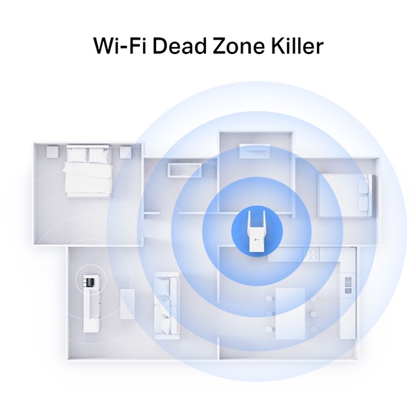 TP-Link RE705X AX3000 Mesh Wi-Fi 6 fehér lefedettség növelő