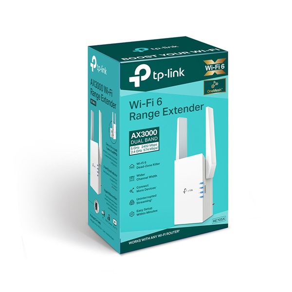 TP-Link RE705X AX3000 Mesh Wi-Fi 6 fehér lefedettség növelő