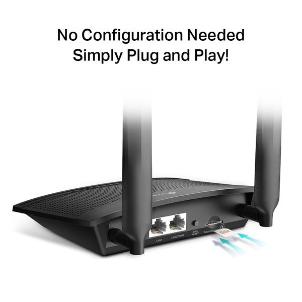 TP-Link TL-MR100 4G LTE 300Mbps vezeték nélküli fekete router