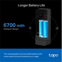 TP-Link Tapo D230S1 akkumulátorral működő kamerás ajtócsengő hubbal
